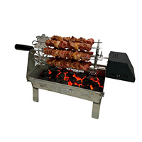 Four électrique rotatif en acier inoxydable, rôtissoire automatique pour pique-nique, barbecue extérieur, machine à rôtir poulet, agneau, brochettes