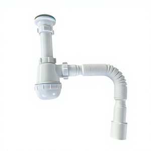 Sifone per Lavandino, Bottiglia Sifonante Bianca per Bagno Moderno, Filtro in Acciaio Inox, Confezione in Sacchetto di Polietilene e Cartone AR104 - Product Image 1