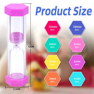 Minuteur en forme de sablier hexagonal Art Déco fait main 1/3/5/10/15 minutes pour la décoration de la maison, du bureau, souvenir d'anniversaire et de Noël - Product Image 6