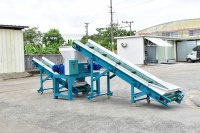 Déchiqueteuse industrielle à double arbre pour déchets métalliques, déchiqueteuse de bunches de palmiers à huile usagés, déchiqueteuse double pour polystyrène