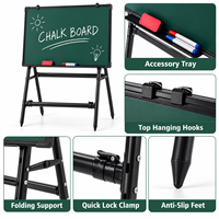 Tableau noir vert pliable avec support en A noir, tableau d'écriture magnétique pour l'école, la salle de classe, le bureau, la formation
