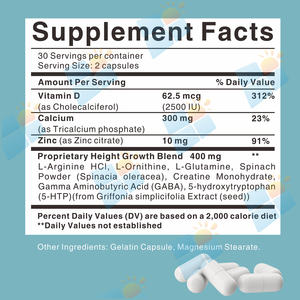 SUNI OEM Hoogte Capsules Botgroei Supplement met Calcium Hoogtegroei Capsules voor Kinderen en Tieners Botversterking - Product Image 2