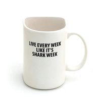 Tasse à thé en porcelaine personnalisée Shark Week avec porte-biscuits, mug à biscuits en céramique de dessin animé