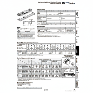 Cilindro sin vástago SMC Pneumatics, cilindros articulados mecánicamente, categoría de producto - Product Image 1