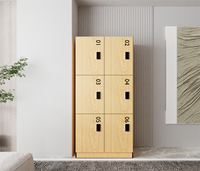 Armoire de rangement pour étudiants en HPL grain de bois massif Offre Spéciale avec serrure RFID pour casiers de centre de fitness d'école universitaire