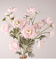 Bunga Ranunculus Buatan Nordik Grosir, Bunga Ranunculus Kecil Berumbai dari Sutra untuk Dekorasi Pernikahan, Pesta, Ruang Tamu, dan Rumah