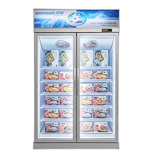 <span class=keywords><strong>Congélateur</strong></span> <span class=keywords><strong>vertical</strong></span> à double porte en verre pour la présentation de la crème glacée - Product Image 3