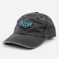 Casquette de baseball non structurée à 6 panneaux, style vintage vieilli, profil bas, réglable, avec logo brodé personnalisé, effet délavé