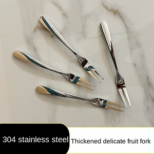 Forchette in Acciaio Inox 304 Lucidate a Specchio, Design Moderno e Semplice, Forchette Spesse di Alta Qualità per Frutta, Snack e Dolci - Product Image 2