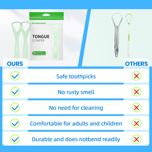 Limpiador de Lengua Desechable de Plástico con Soporte, Cepillo de Ortodoncia, Raspadores de Lengua Personalizados - Product Image 3