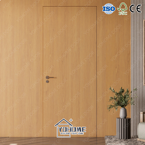 Foshan görünmez kapı Minimalist tasarım ahşap gizli duvar kapıları alüminyum çerçeve Modern iç yatak odası gömme çerçevesiz kapılar - Product Image 5