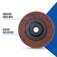 Disque de polissage non tissé en nylon pour le conditionnement des surfaces métalliques et en acier inoxydable, pour meuleuse d'angle