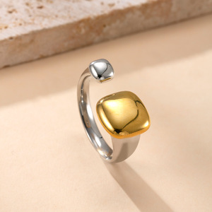 2025 New 18K Vàng Mạ Vàng Bạc Có Thể Điều Chỉnh Chunky Thép Không Gỉ Sao Trăng Vuông Nước Drop Bóng Trái Tim Tam Giác Vòng - Product Image 5