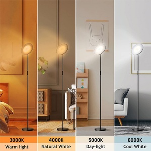 Lámpara de Pie LED Moderna con Control Remoto, Regulable, con Luz Diurna, Pantalla Redonda, Certificación CE, para Sala de Estar - Product Image 2