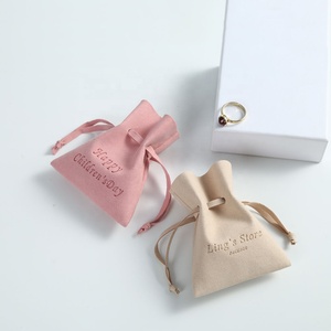 Bolsitas Elegantes para Móviles de 7*8cm para Niñas, Hermosas Bolsas de Microfibra de Gamuza Personalizadas con Cordón, Bolsas de Seda para Guardar Aretes, Collares y Anillos - Product Image 5