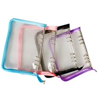 Farbige Metall klammern 6 Ring binder A6 A5 Sechs Löcher Reiß verschluss Lose blatt Kunststoff planer Transparenter Abdeck ordner