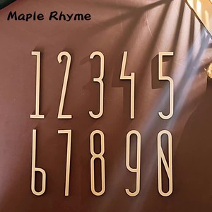 Plaque de porte en laiton Maple Rhyme, 7 cm de hauteur, design minimaliste, à fixer au mur, pour usage domestique - Product Image 3