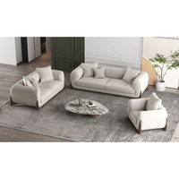 Ensemble de canapés sectionnels en tissu de laine d'agneau blanc nordique NOVA, fauteuil moderne en bouclette pour salon, utilisation hôtelière gonflable