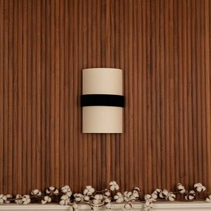 Modern Minimalist Diamond Patterned Fabric Wall Lamp Beige H600 D330 Wall Mounted Living Room Villa <b>Corridor</b> <b>Lighting</b> Fixture - Product Image 3