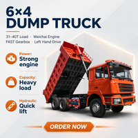 Подержанный самосвал 6x4 Weichai 351-450 л.с. с коробкой передач FAST, грузоподъемность 21-30 т, шины 12.00R20, Евро-3, с выездной поддержкой