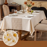 Nappe Classique Imprimée Jacquard Losanges Effet Lin Chenille Imperméable Facile à Nettoyer pour Maison, Hôtel, Café – Taille Personnalisée – Vente en Gros