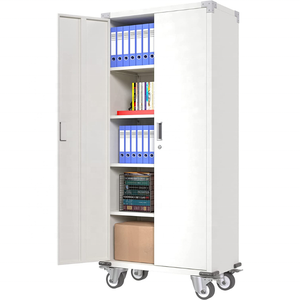 홈 오피스 차고 72 "롤링 도구 스틸 찬장 잠금 문 4 조절 선반 금속 스토리지 캐비닛 바퀴 - Product Image 1