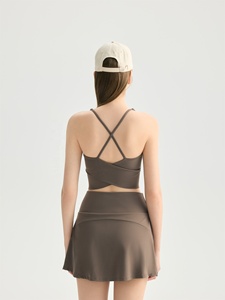Gonne da yoga a vita alta da donna, a trapezio, tinta unita, ecologiche, antipiega, per tennis, sportive estive - Product Image 4