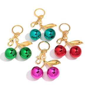 Gantungan Kunci Buah 3D Warna-warni Terbaru Terlaris, Aksesoris Tas Ransel Sederhana, Gantungan Kunci Ceri Akrilik Besar untuk Wanita - Product Image 3