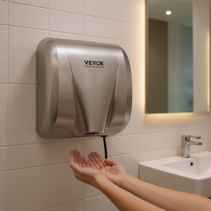 Secador de manos automático Vevor de 1300W de acero inoxidable para montaje en pared para hoteles - Product Image 2