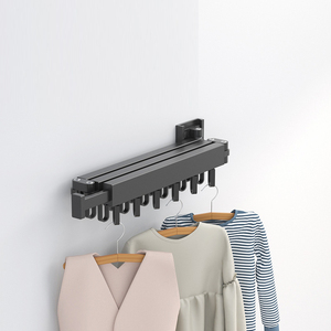 Hoge Kwaliteit Opvouwbare Kleerhangers Aan De Muur Gemonteerde Uitbreidbare Wasgoed Kleding Droogrek Ruimte Saver Kledingrek Voor Balkon - Product Image 3