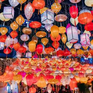 โคมไฟกระดาษรูปทรงแปลกตา สไตล์คลาสสิก ของตกแต่งภายนอกอาคาร งานฝีมือพื้นบ้าน โคมไฟเวียดนาม - Product Image 3