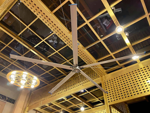 Ventilateur HVLS PMSM de 7,3 m (24 pi) avec moteur IE5, pales en alliage d'aluminium et de magnésium, 380 V/220 V, faible bruit, grand volume d'air pour entrepôt, grange, usine - Product Image 2