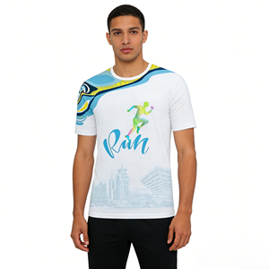 เสื้อยืดแขนสั้นออกกำลังกาย ระบายอากาศ แห้งเร็ว ซับเหงื่อ ผลิตจากโพลีเอสเตอร์ สำหรับเล่นกีฬา วิ่ง ฟิตเนส ยิม แบบลำลอง - Product Image 5