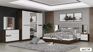 2024 Newest Design Bedroom Set Hot Selling Model Full Painting Luxury Modern king Size Wooden High Quality Bedroom Set - Product Image 4