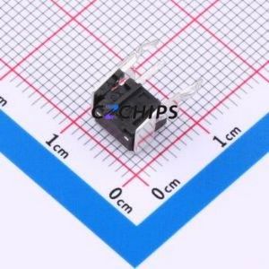 TS013-CBW0FH4.3 Tactile Switch Through hole-4P,7.5x7mm Switch Single Pole Single Throw Round Button 2.5N Right Angle Insert - Product Image 2