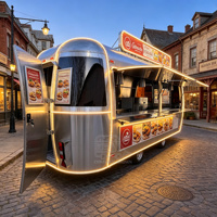 Chariot de nourriture mobile approuvé par les normes néerlandaises DOT VIN, remorque à café