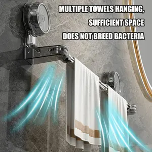 Toallero Retráctil de Diseño Moderno con Ventosa, Soporte Robusto para Toallas de Ducha y Baño, Montado en Pared, Accesorios de Almacenamiento - Product Image 6