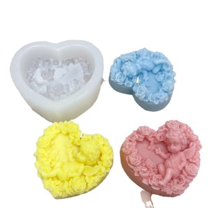 Aşk Melek silikon kalıp DIY Kalp Şekli sevgililer Günü Aroma Mum Alçı Süs Kalıpları El Yapımı Sabun Yapımı Malzemeleri - Product Image 6