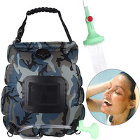 Sac de douche portable solaire avec tuyau amovible et pommeau de douche commutable marche-arrêt pour la natation à la plage, les voyages en plein air, la randonnée