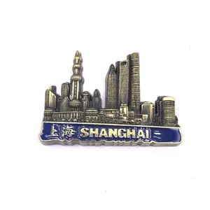 Metal Supplier Promotion Tourist Attraction Crafts Product Golden Fridge Magnet Souvenirs