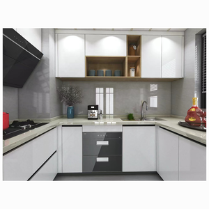 Matt Finish Pure White Color Lacuqer Kitchen Cabinets Modern Design