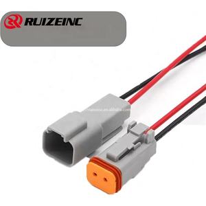Deutsch DT 2 pines macho hembra conector impermeable Pigtails 1 1 18AWG 15CM arnés de cableado de faros de coche automóviles - Product Image 3