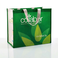 Sac à provisions durable tissé en PP écologique et recyclable avec motif de lettre d'utilisation quotidienne pour l'emballage de la vie quotidienne