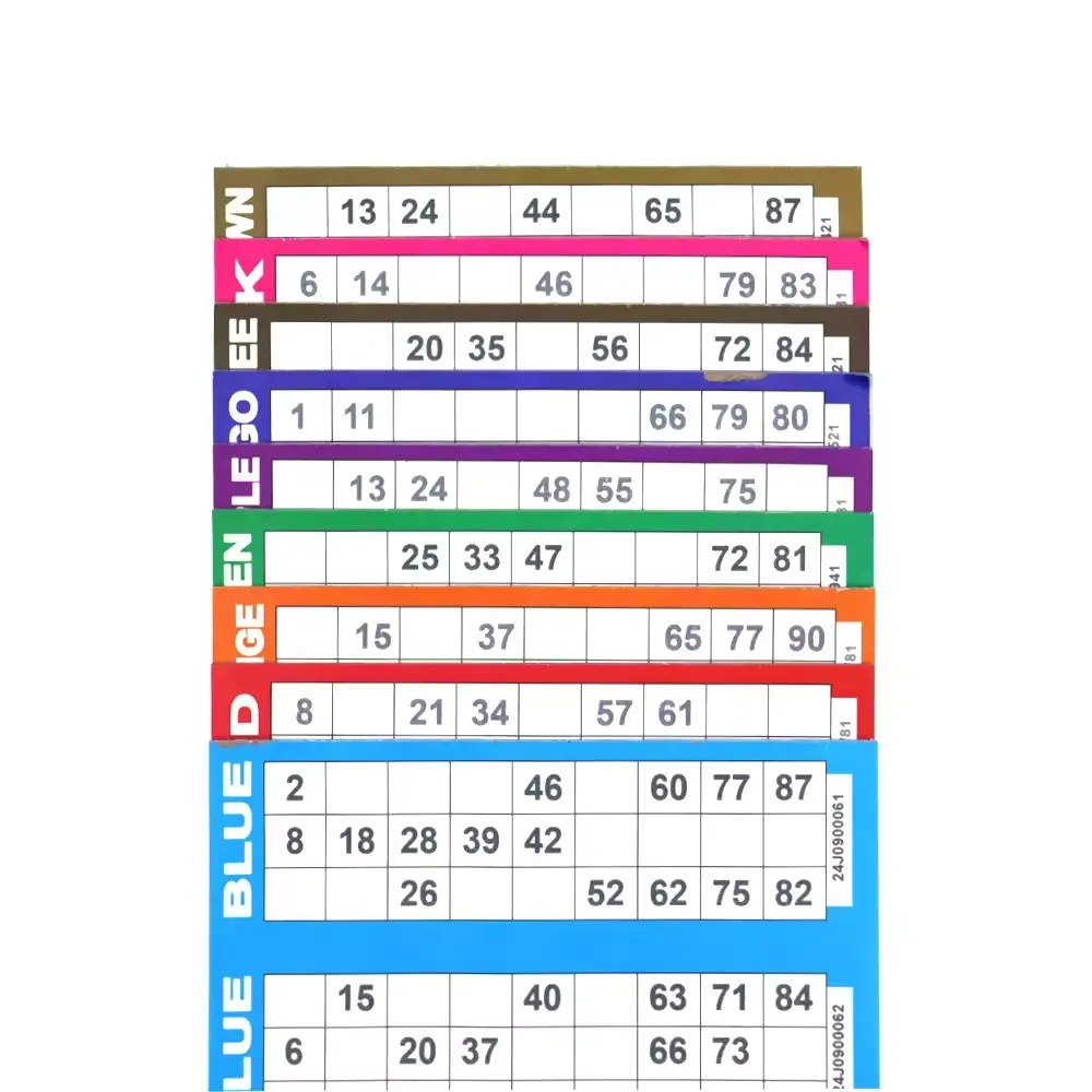 Tarjetas de juego de bingo de alta calidad, impresión personalizada al por mayor, soporte de diseño personalizado