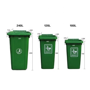 240L, 120L, 100L Outdoor Milieuvriendelijke Functie Plastic Vuilnisbak, Plastic prullenbak