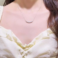 Collier en moissanite pour femmes, pendentif en diamant scintillant Princesses souriantes, argent sterling S925