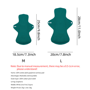 Grande taille coton graphène antibactérien <span class=keywords><strong>serviette</strong></span> hygiénique super absorbante coussin menstruel réutilisable doux lavable femme <span class=keywords><strong>serviette</strong></span> hygiénique - Product Image 2