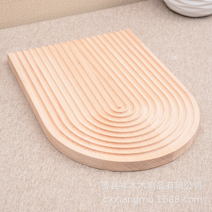 Wavy Wooden <b>Tray</b> Solid Color Irregular Shape Serving <b>Tray</b> For Hotel Coffee <b>Tea</b> - Product Image 3
