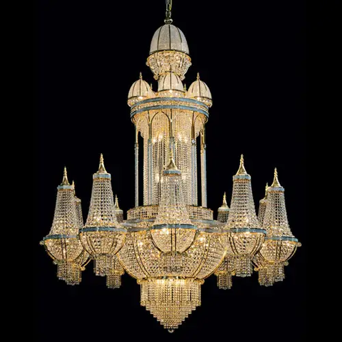 ウエスタンレトロスタイルシャンデリアアラビアシャンデリアゴールデンシャンデリア教会ホール室内装飾高級照明