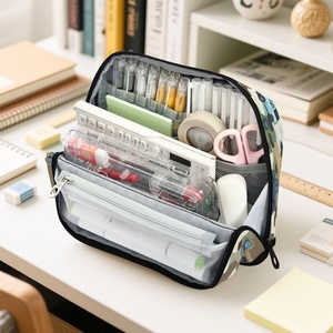 Trousse à crayons grande capacité camouflage motif camion, étui à fermeture éclair vertical pour garçons, idéale pour la rentrée scolaire - Product Image 2